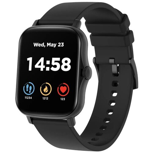 CANYON Smart watch, 1.69inches TFT full touch screen, Zinic+plastic body, IP67 waterproof, multi-sport mode, compatibility with iOS and android, black