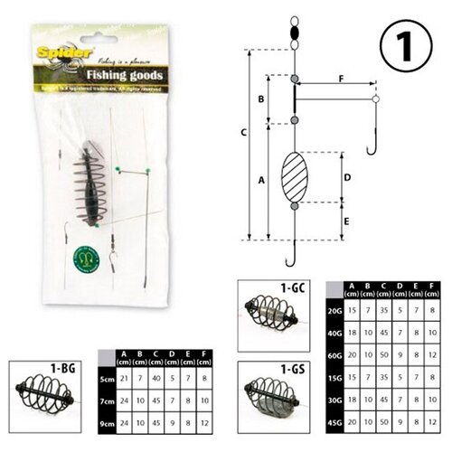 фото Донный монтаж spider модель 1 груз по центру (15гр