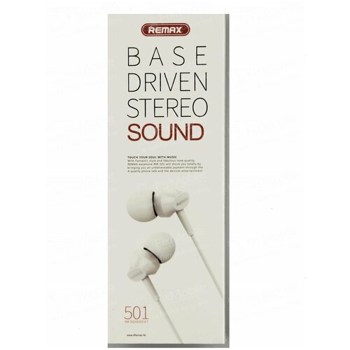 Проводная стереогарнитура Remax RM-501 35 мм белая 48200₽