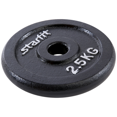 Диск чугунный STARFIT BB-204 2,5 кг, d=26 мм, черный, 2 шт.