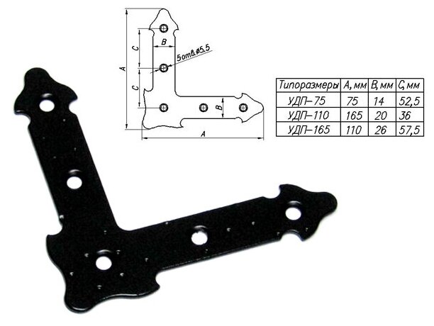фото Уголок 110 мм декоративный, прямой, черн. мат. STARFIX (SMP-54677-1)