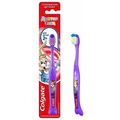 Зубная щетка детская COLGATE Доктор Заяц супермягкая, с 2 лет