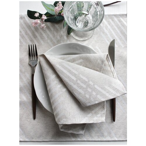 Салфетки на стол сервировочные, текстиль, хлопок/пэ, 35*35см, 6 штук