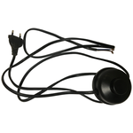 Шнур с ножным выключателем для торшеров, для ламп 1.5м (черный) - изображение