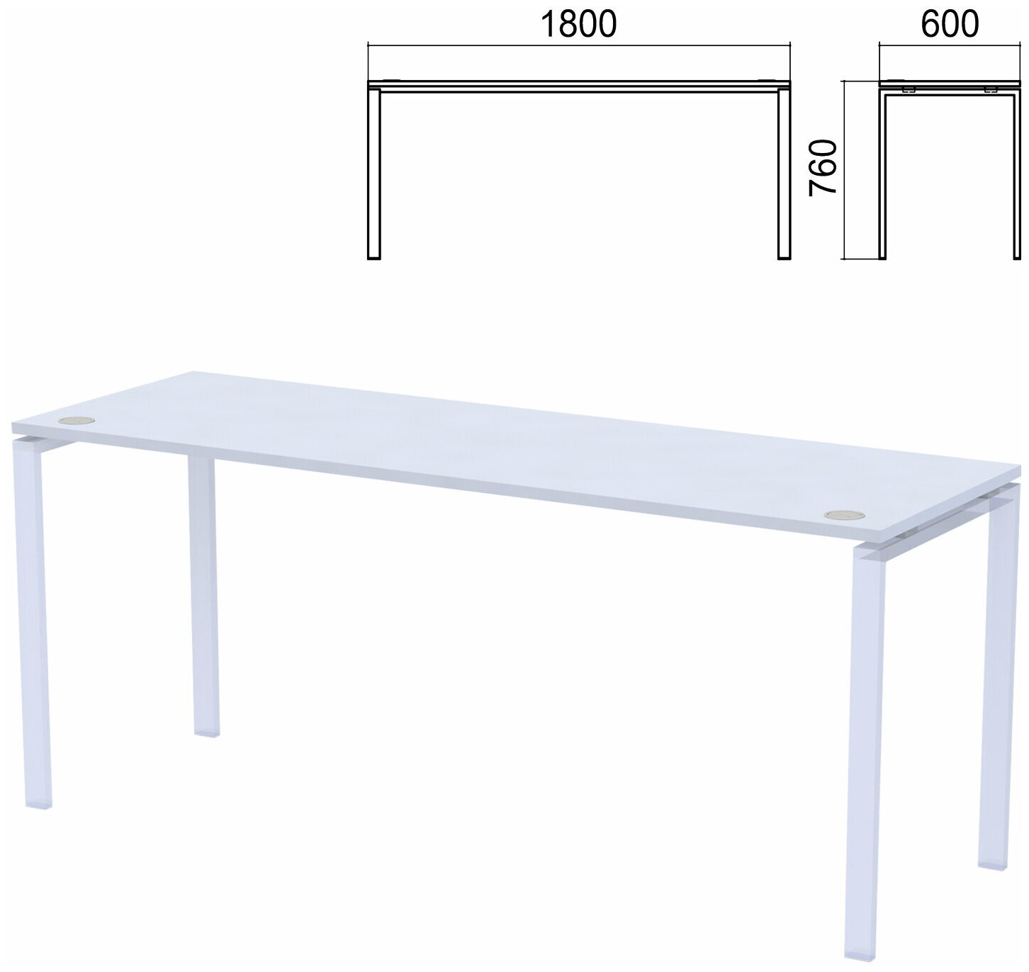 Столешница стола на металлокаркасе "Арго" 1800х600х760 мм серый 1 шт.
