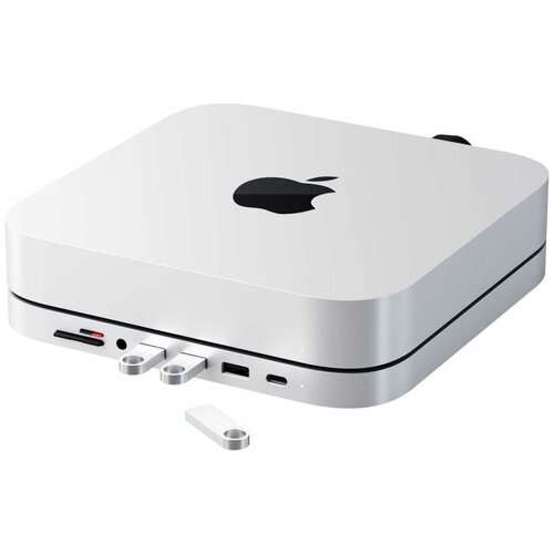 USB док станция с подставкой Satechi Mac Mini Stand & Hub для Mac Mini.