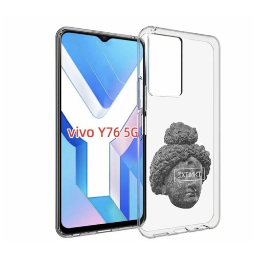Чехол MyPads каменное лицо девушки для Vivo Y76 5G задняя-панель-накладка-бампер
