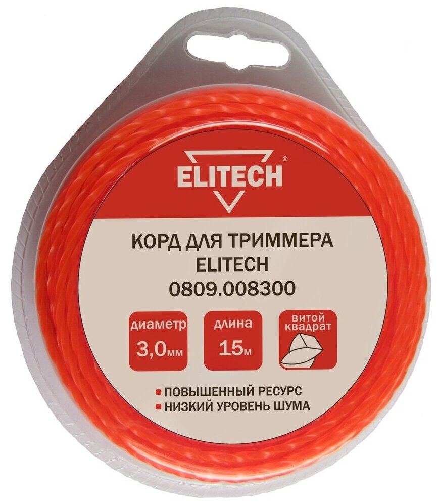 Леска Elitech 0809.008300 (3 мм, 15 метров)