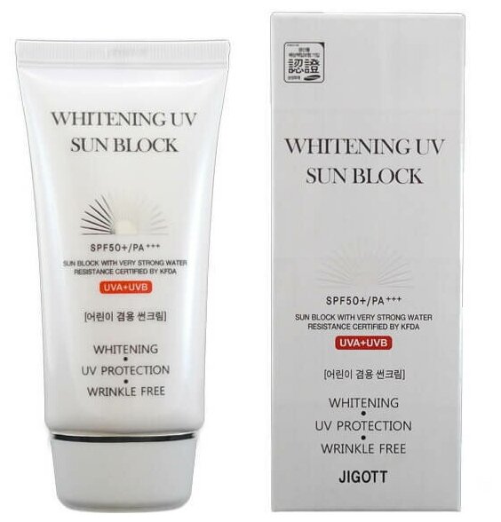 Jigott - Крем солнцезащитный для лица "Whitening uv sun block SPF50+", 70 ml