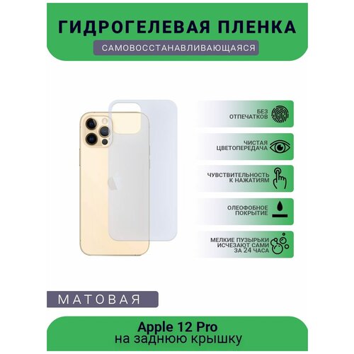 Защитная гидрогелевая плёнка Apple 12 Pro, бронепленка, пленка на заднюю крышку, матовая защитная гидрогелевая плёнка black shark 4 pro бронепленка пленка на заднюю крышку матовая