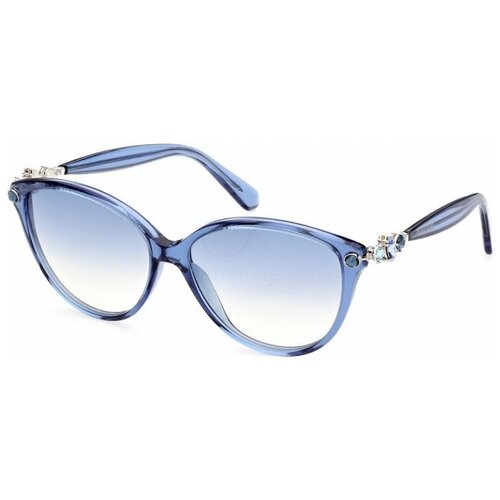 фото Солнцезащитные очки swarovski, кошачий глаз, оправа: пластик, с защитой от уф, для женщин, голубой