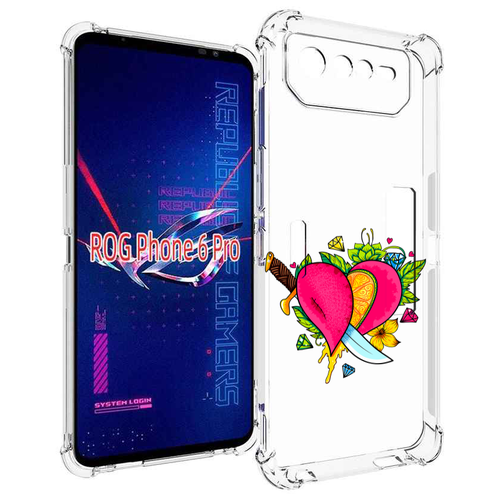 Чехол MyPads Фруктовое сердце для Asus ROG Phone 6 Pro задняя-панель-накладка-бампер