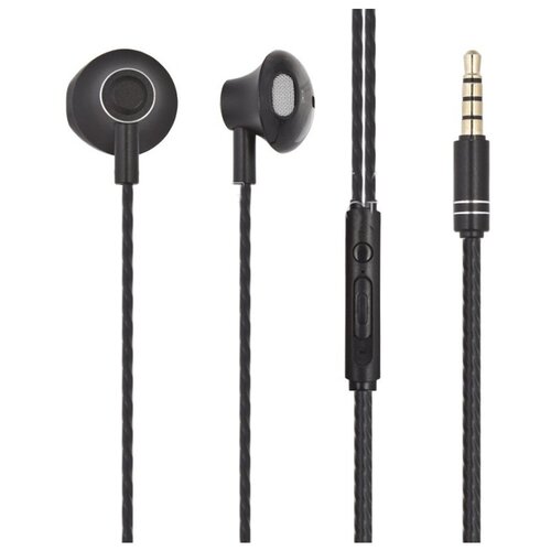 Наушники внутриканальные Remax RM-711 микрофон кнопка ответа регулятор громкости кабель 12м цвет чёрный 68100₽