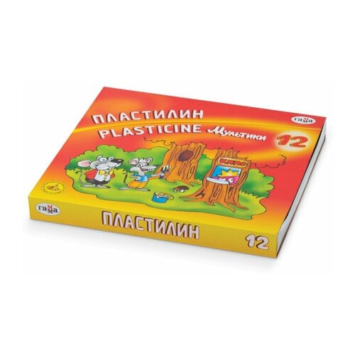 Пластилин классический гамма Мультики, 12 цветов, 240 г, со стеком, картонная упаковка, 280018/281018, 280018, 281018 (цена за 1 ед. товара)