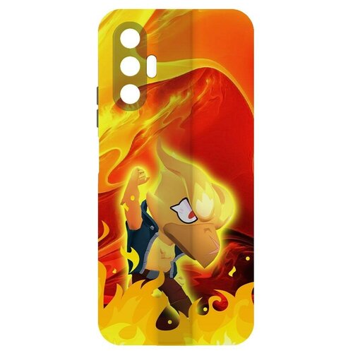 Чехол-накладка Krutoff Софт Кейс Brawl Stars - Ворон-Феникс для TECNO Pova 3 черный