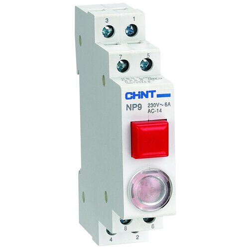 Модульная кнопка Chint NP9-12D3/2 с подсветкой, 1НО+2НЗ, Ac/dc 230В, красная 584047 .
