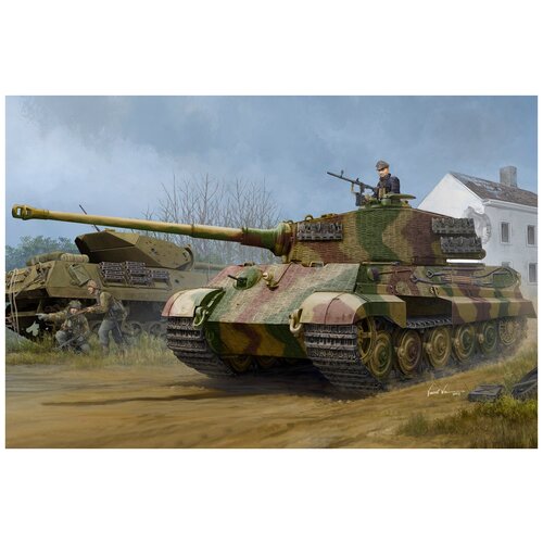 сборная модель hobbyboss munitionsschlepper auf panzerkampfwagen i ausf a with ammo trailer 80146 1 35 Сборная модель HobbyBoss Sd. Kfz.182 Tiger II Henschel 1944 Production w/Zimmerit (84531) 1:35