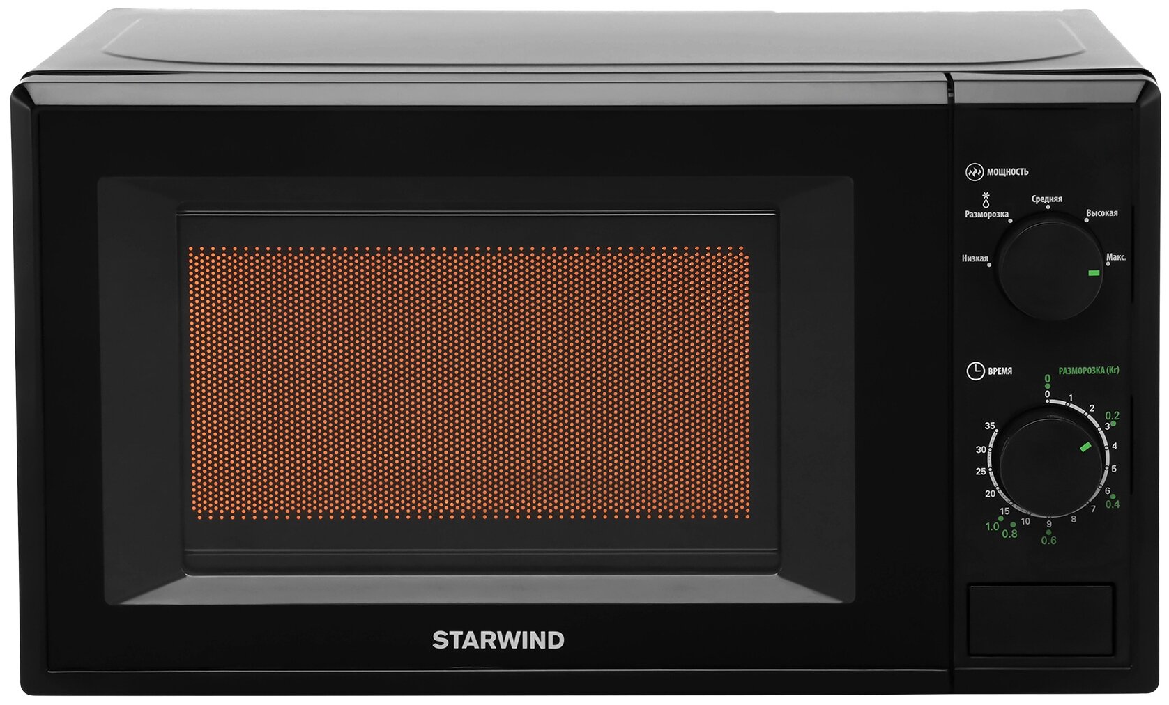 Микроволновая печь StarWind , 700Вт, 20л, черный - фото №1