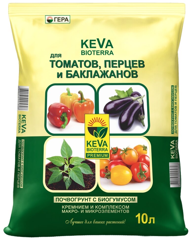 Почвогрунт Гера Keva Bioterra для томатов и перцев