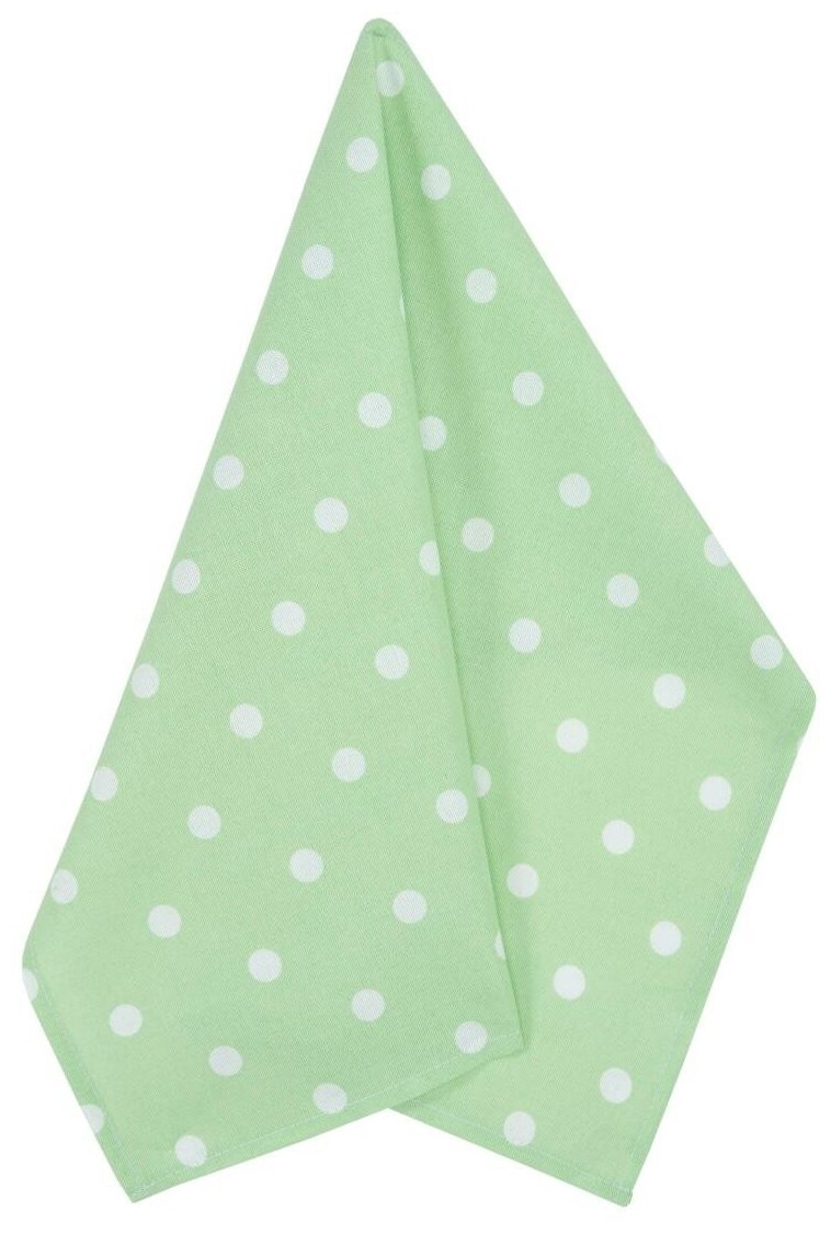 Полотенце кухонное Green polka dot, горох, зеленый; размер: 45 х 60