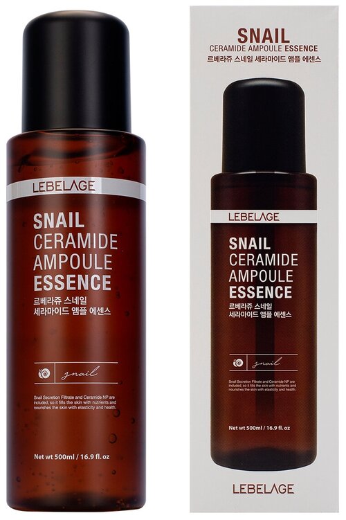 Lebelage Эссенция для лица с керамидами и муцином улитки Snail Ceramide Ampoule Essence 500мл