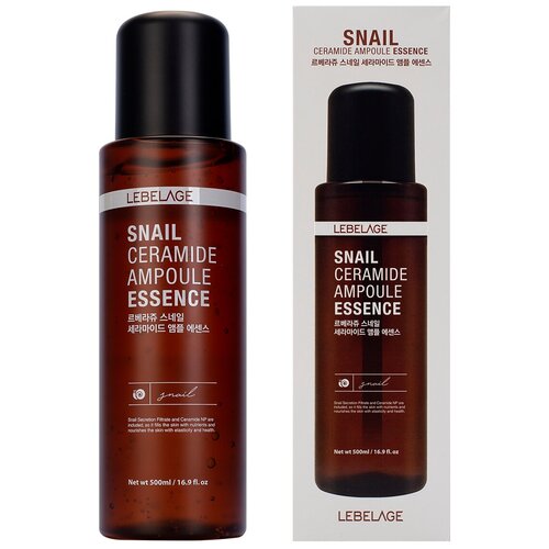 Lebelage Эссенция для лица с керамидами и муцином улитки Snail Ceramide Ampoule Essence 500мл сыворотка омолаживающая для лица botaniqua с муцином улитки 30 мл