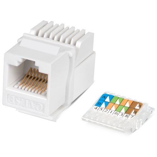 Cabeus KJ-RJ45-Cat.5e-Toolless Вставка Keystone Jack RJ-45(8P8C), категория 5e, без инструмента Toolless, белая