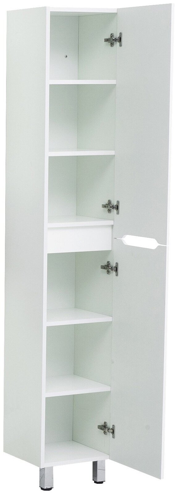 Шкаф-пенал напольный SanStar Лайн для ванной комнаты белый - фотография № 8