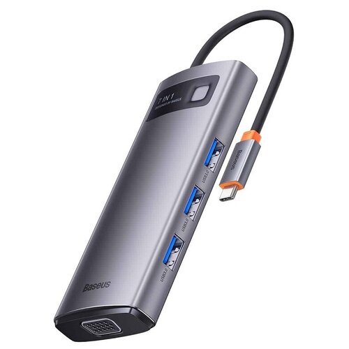 Разветвитель адаптер переходник концентратор Type-C HUB Хаб Baseus док станция 7в1 серый 349000₽