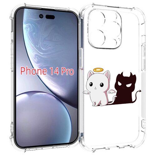 Чехол MyPads котик-с-злой-тенью для iPhone 14 Pro задняя-панель-накладка-бампер