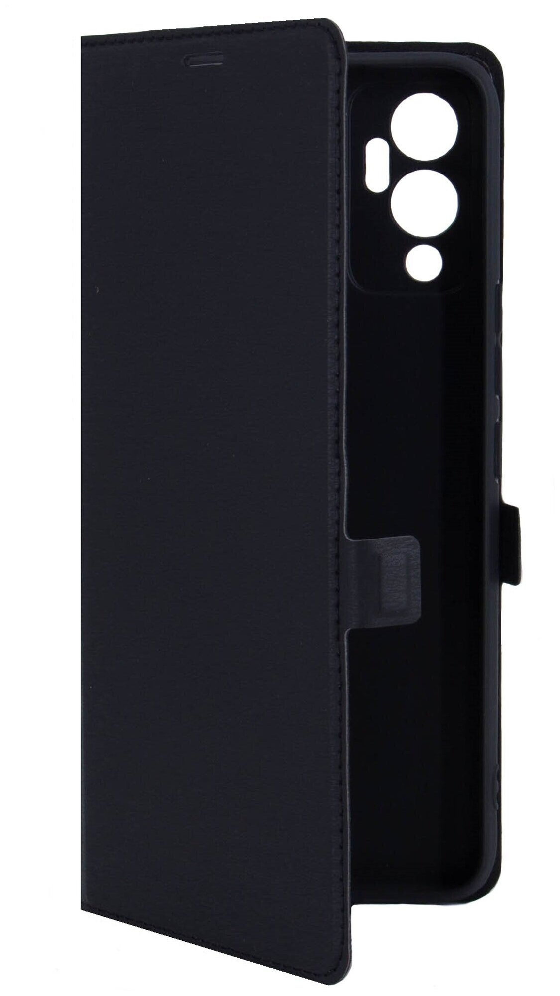Чехол на Infinix HOT 12 Play NFC(Инфиникс хот 12 плей нфс) эко кожа черный с функцией подставки отделением для пластиковых карт и магнитами Brozo