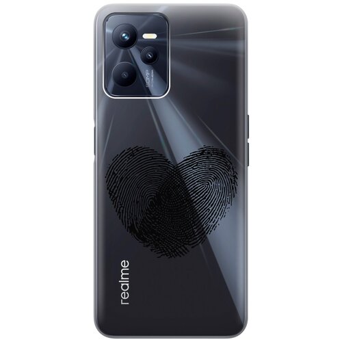 Силиконовый чехол с принтом Lovely Fingerprints для Realme C35 / Рилми С35 силиконовый чехол на realme c35 рилми с35 с принтом цветочки на синем фоне