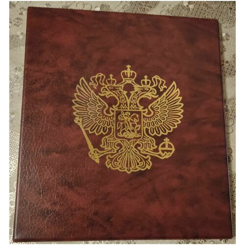 Альбом для банкнот, купюр Optima "Герб РФ", 12 листов, с увеличенной толщиной 55 мм