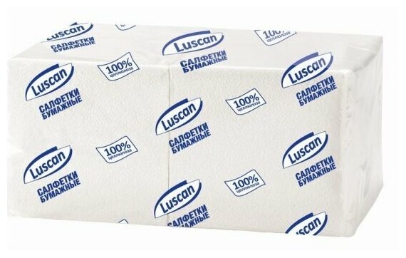 Салфетки бумажные Luscan 24x24 см 1-сл Profi Pack белые, 400 листов