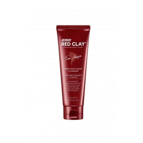 уход за лицом missha маска для лица очищающая amazon red clay с амазонской глиной Пенка для очищения пор MISSHA Aamazon Red Clay Pore Pack Foam Cleanser, 120 мл