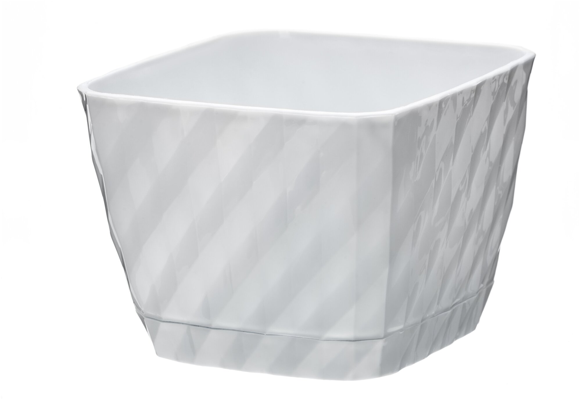 фото Кашпо с поддоном «Классика», 4,5 л, цвет белый