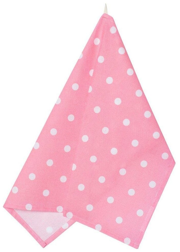 Полотенце кухонное Pink polka dot, горох, розовый; размер: 45 х 60