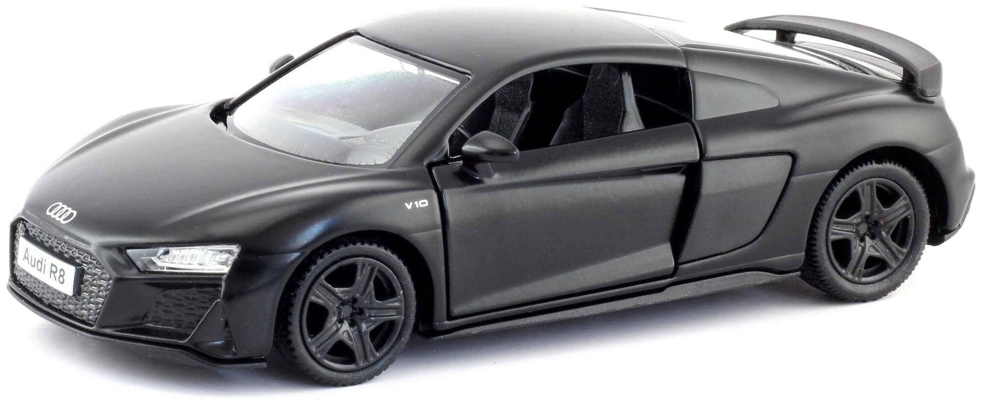 Машина металлическая RMZ City серия 1:32 Audi R8 2019, инерционная, черный матовый цвет, двери открываются 554046M-no