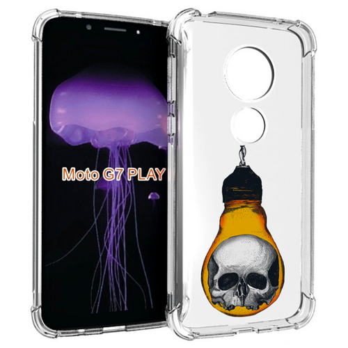 Чехол MyPads череп в лампочке для Motorola Moto G7 Play задняя-панель-накладка-бампер чехол mypads кит в лампочке с парусами для motorola moto g7 play задняя панель накладка бампер
