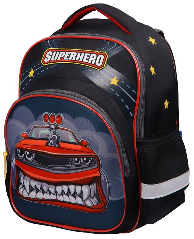 Рюкзак Berlingo Kids "Superhero" 36*27*12 см, 1 отделение, 3 кармана, эргономичная спинка, LED кант
