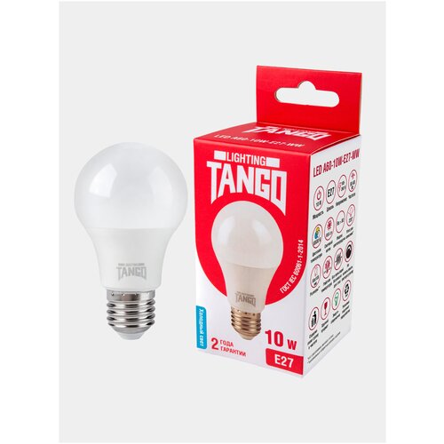 Лампочка светодиодная 10W E27 A60 6500K 220V (TANGO LED А60-10W-E27-WW) TANGO