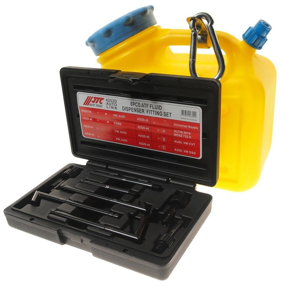 JTC-4539 емкость для заправки маслом АКПП С набором адаптеров (8 ШТ.)