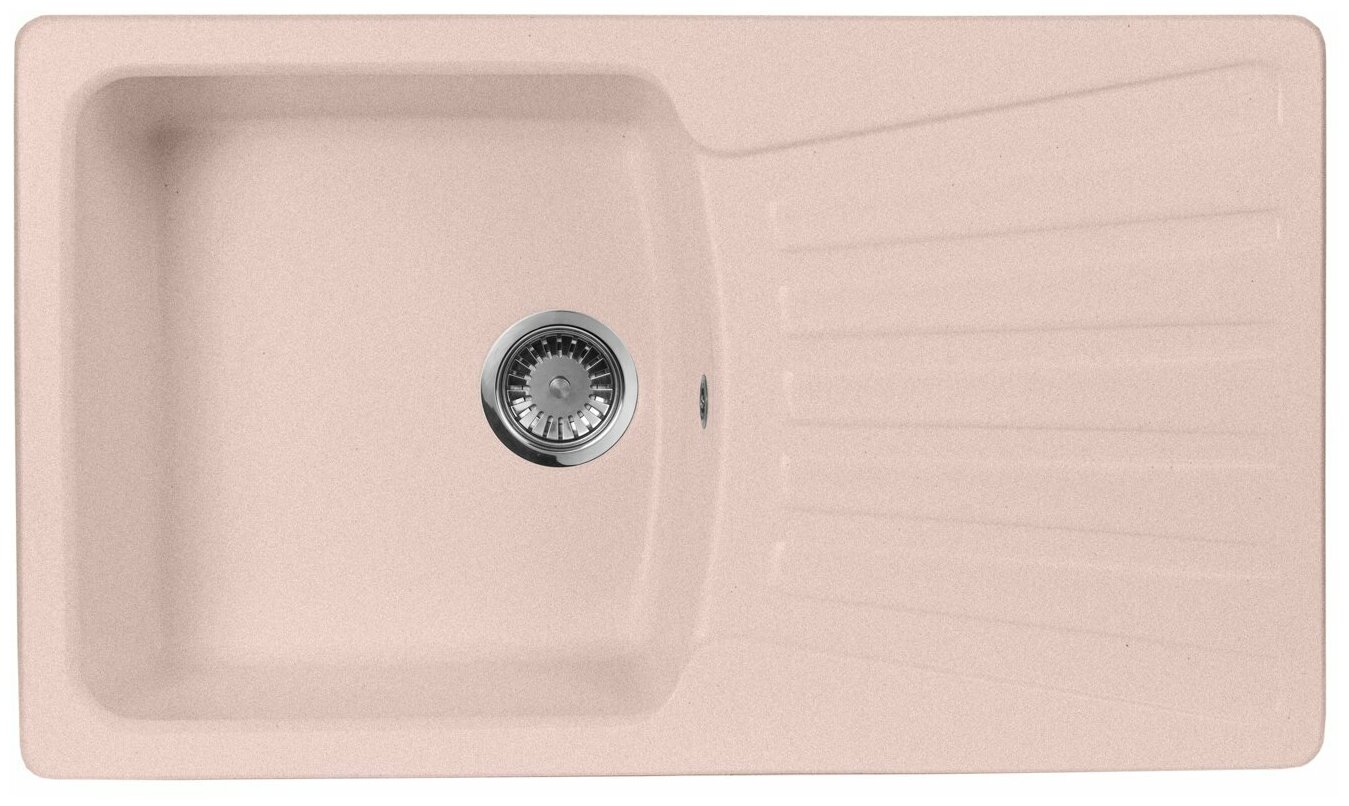 Кухонная мойка AquaGranitEx розовая M-12 квадратная с крылом /315