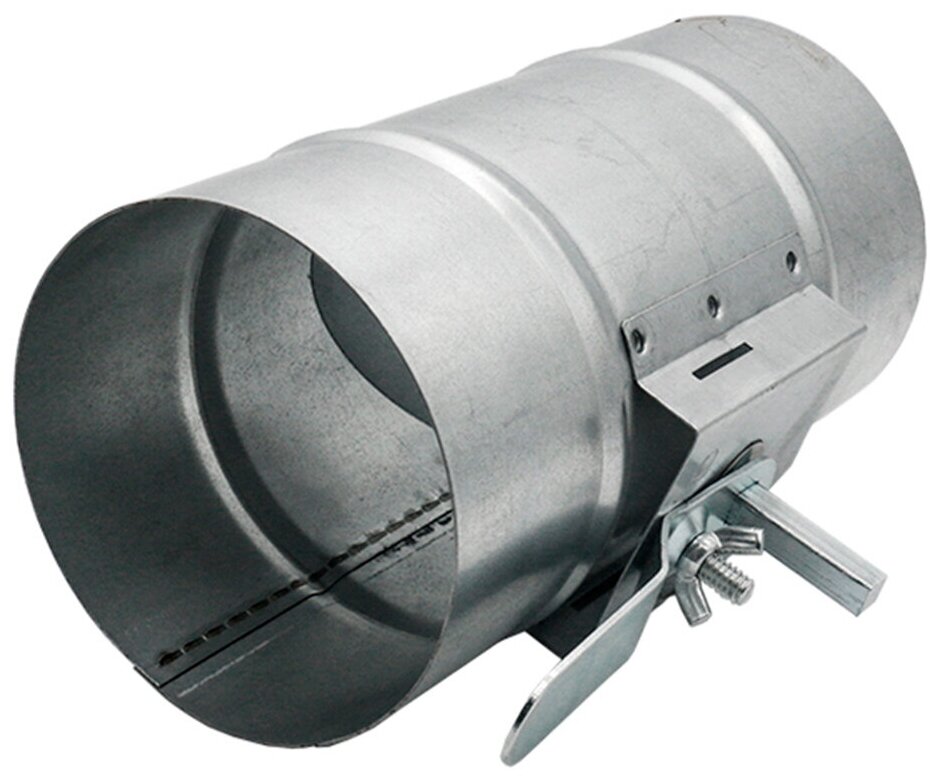 Дроссель-клапан D125 для круглых воздуховодов оцинкованная сталь