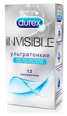 Презервативы Durex (Дюрекс) Invisible ультратонкие 12 шт. doodle Рекитт Бенкизер Хелскэр (ЮК) Лтд - фото №8