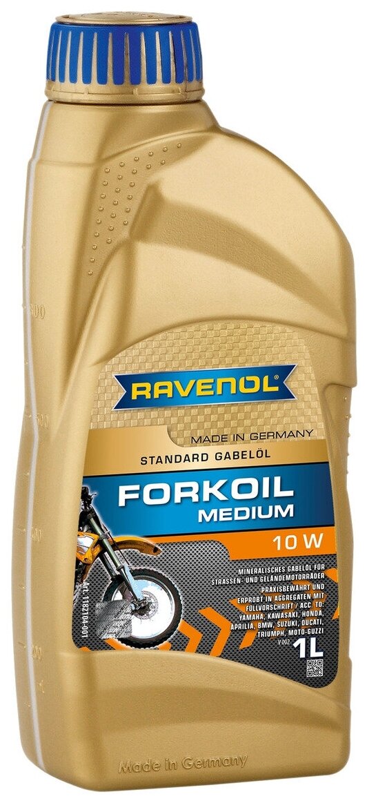 RAVENOL вилочное масло RAVENOL FORKOIL MEDIUM 10W (1Л) NEW 4014835731813