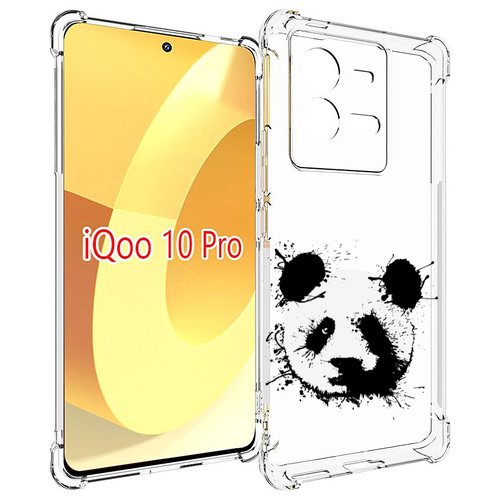 Чехол MyPads клякса-панда для Vivo iQOO 10 Pro задняя-панель-накладка-бампер