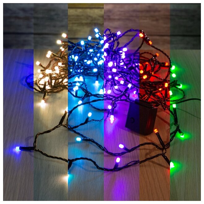 Kaemingk Светодиодная гирлянда нить Объемная 18 м 240 разноцветных RGB LED ламп, черный ПВХ, IP44 494319