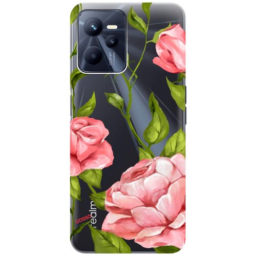 Силиконовый чехол на Realme C35 / Рилми С35 с 3D принтом Amazing Roses прозрачный чехол книжка на realme c35 рилми с35 с 3d принтом amazing roses золотистый