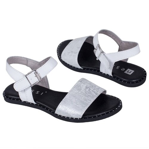 Босоножки из натуральной кожи Nessi NS-18371 Srebro